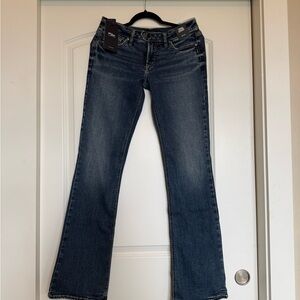 Tall/Long 30X35 Silver Jeans Women's Boot Cut in Dark Blue